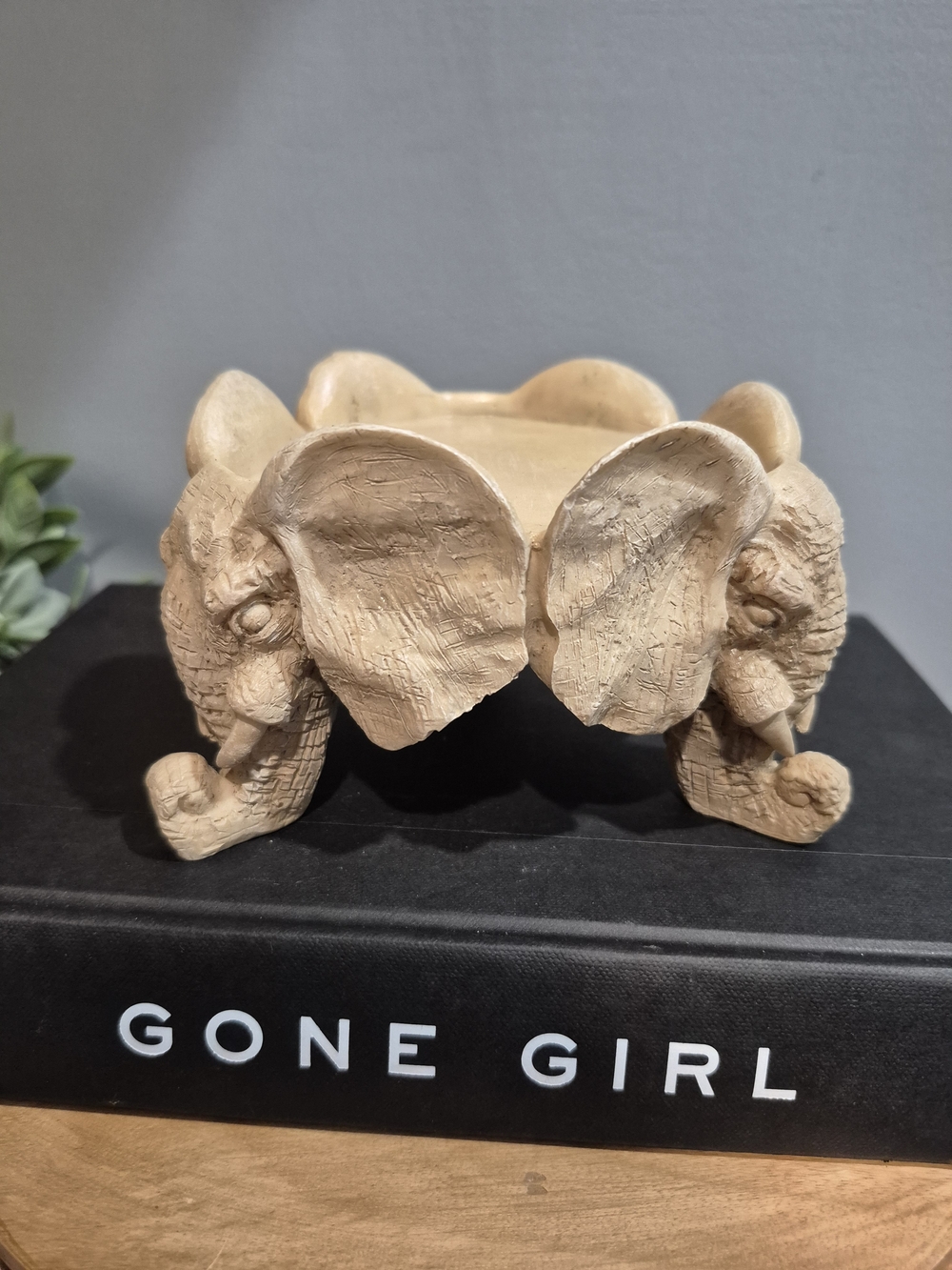 Vintage Boho Elephant Pillar Candle Holder Stand / Succulent Riser